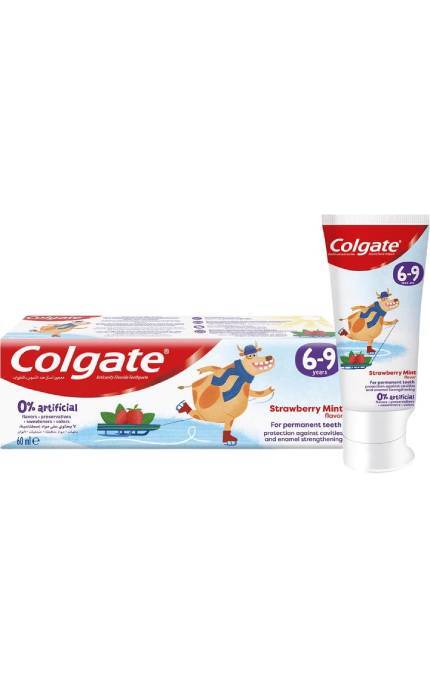 COLGATE-Зубна паста Сolgate дитяча від 6 до 9 років зі Смаком полуниці та м'яти 60 мл-6920354826030