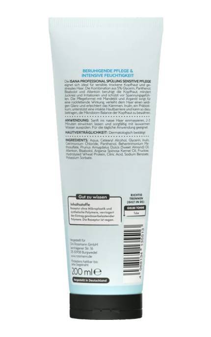 ISANA HAIR PROFESSIONAL-Кондиціонер Isana Professional для чутливої шкіри голови та пошкодженого волосся 200 мл-4068134135513