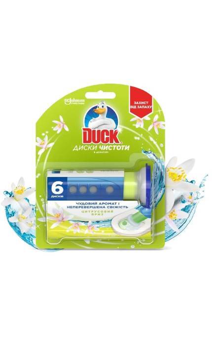 DUCK-Туалетный блок Duck Диски чистоты Цитрусовый бриз 6 дисков-5000204350722