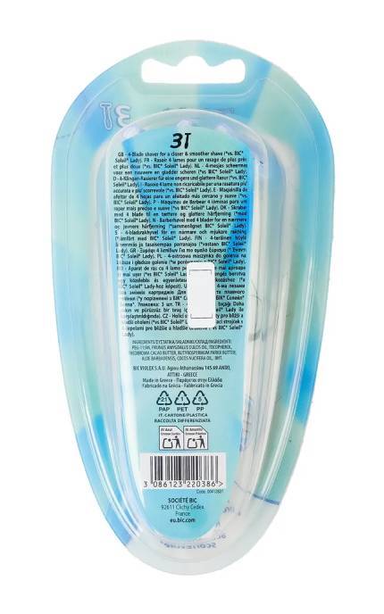 BIC-Бритва для гоління Bic Soleil Bella Colours жіноча 3 шт-3086123220386