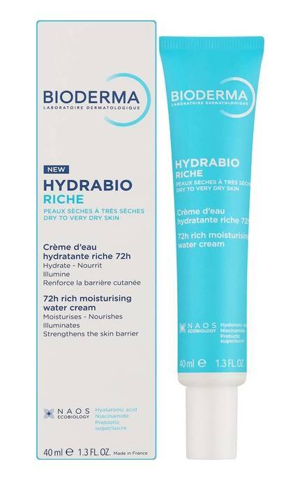 BIODERMA-Крем для сухой кожи Bioderma Hydrabio Rich Moisturising Water Cream 72H, интенсивно увлажняющий 40 мл-3701129814338