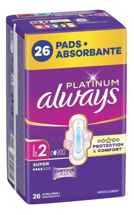 ALWAYS-Гігієнічні прокладки Always Platinum Super (Розмір 2) 26 шт-8001841913841