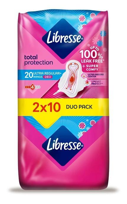 LIBRESSE-Прокладки женские гигиенические Libresse Ultra Deo 20 шт-7322540356847