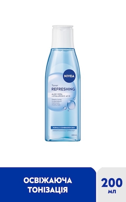 NIVEA-Тоник для нормальной и комбинированной кожи Nivea освежающий 200 мл-4006000259499