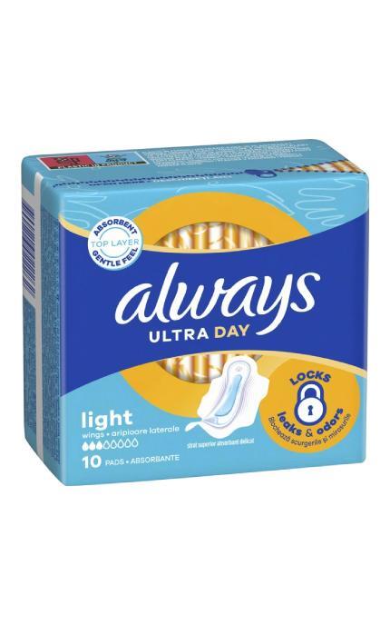 ALWAYS-Гігієнічні прокладки Always Ultra Day Light 10 шт-8700216022262