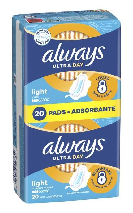 ALWAYS-Гігієнічні прокладки Always Ultra Day Light 20 шт-8700216022309
