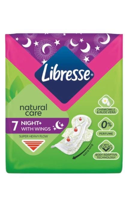 LIBRESSE-Прокладки Libresse Natural Care ночные гигиенические-7322540611236