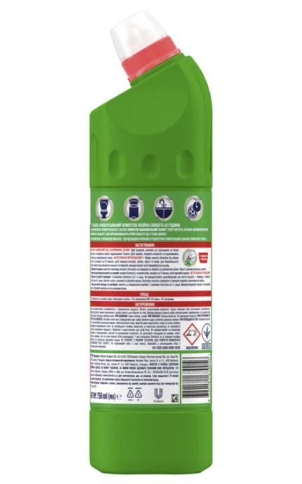 DOMESTOS-Засіб універсальний Domestos Максимальний Захист Хвойна свіжість 24 години 750 мл -8720181679056