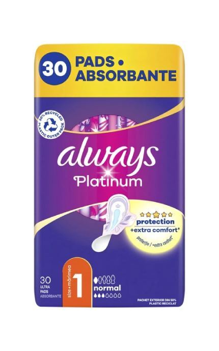 ALWAYS-Гігієнічні прокладки Always Platinum Normal Розмір 1 30 шт-8001841913803