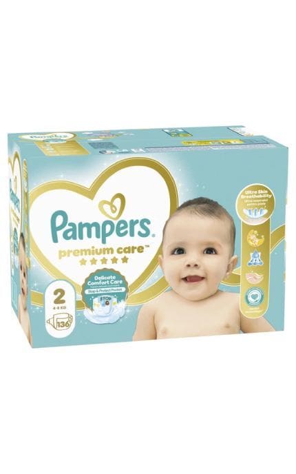 PAMPERS-Підгузки Pampers Premium Care Розмір 2 (4-8 кг) 136 шт-8006540855812