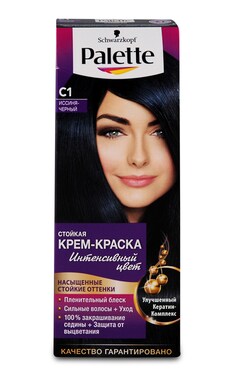 PALETTE-Крем-краска для волос стойкая Palette оттенок C1 иссиня-черный 1 шт-4605966014762-