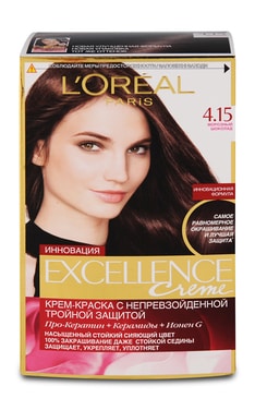 EXCELLENCE-Крем-фарба для волосся стійка L’Oreal Paris Excellence Creme відтінок 4.15 морозний шоколад 1 шт-3600523781287-