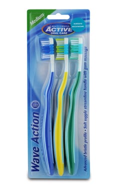 BEAUTY FORM ACTIVE-Зубные щетки Wave Action Medium 3 шт 3 шт-5012251012003