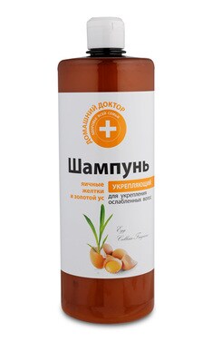 ДОМАШНИЙ ДОКТОР-Шамунь для волос Домашний врач Яичные желтки и золотой ус 1 л-4823015929823-