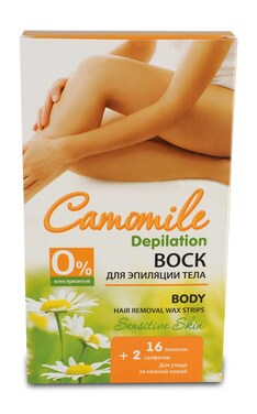 CAMOMILE DEPILATION-Воскові полоски для тіла Camomile Depilation 16 шт-4823015924910-