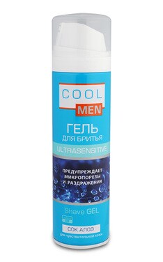 COOL MAN-Гель для бритья мужской Cool Mеn UltraSensitive 200 мл-8588005625128-