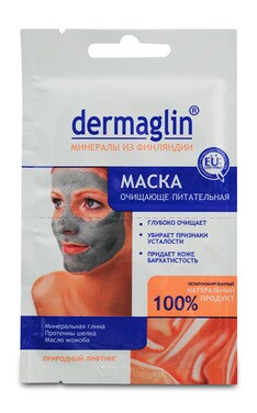 DERMAGLIN-Маска для лица Dermaglin очищающая и питательная 20 г-4260096990135-