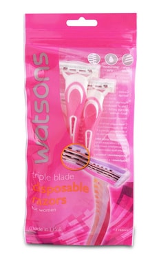 WATSONS-Станки для гоління жіночі Watsons одноразові 3 шт-4894819413993-