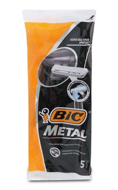 BIC-Станок для гоління Bic Metal 1-лезо 5 шт-3086125705416-