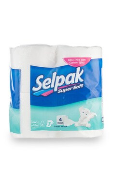 SELPAK-Папір туалетний трьохшаровий Selpak білий 4 шт -8690530204492-