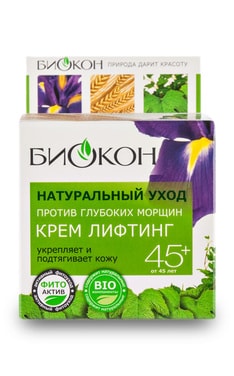 БІОКОН-Крем-ліфтинг для обличчя Біокон Натуральний догляд 45+ 50 мл-4820160032569-