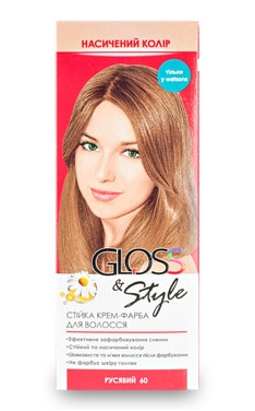 GLOSS and STYLE-Крем-фарба для волосся стійка Gloss&Style 60 русявий 130 мл-4823001603867-