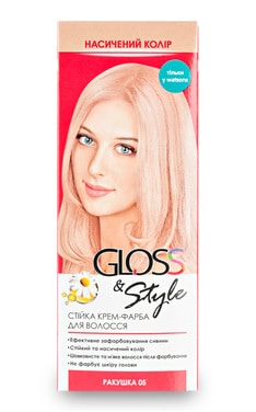 GLOSS and STYLE-Крем-фарба для волосся стійка Gloss&Style 05 ракушка 130 мл-4823001603782-