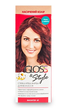 GLOSS and STYLE-Крем-фарба для волосся стійка Gloss&Style 65 махагон 130 мл-4823001603881-