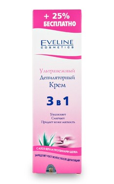 EVELINE-Крем для депіляції ніг та тіла Eveline Ультраніжний 3 в 1 125 мл-5901964016555-