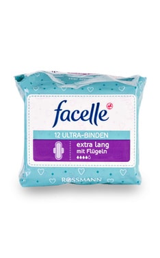 FACELLE-Прокладки жіночі гігієнічні Facelle з крильцями Extra long 12 шт-4305615467146-