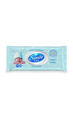 SMILE-Влажные салфетки детские Smile Ромашка и алоэ 100 шт-4823071607857-