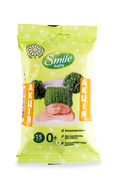 SMILE-Набор детских влажных салфеток Smile 2+1 Ромашка и алоэ 1 шт-4823071606690-