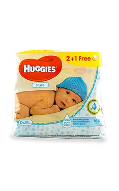 HUGGIES-Влажные салфетки детские Huggies Pure 168 шт-5029053550091-
