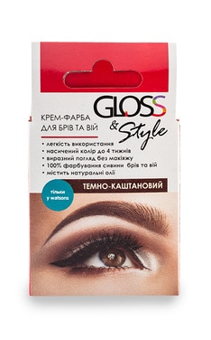 GLOSS and STYLE-Крем-фарба для брів Gloss&Style темно-каштанова 10 г-4823001600798-