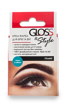 GLOSS and STYLE-Крем-фарба для брів Gloss&Style графітова 10 г-4823001601009-