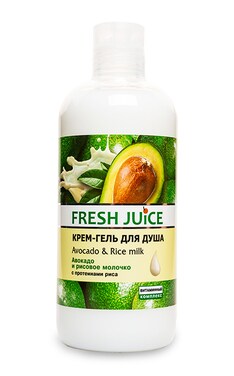 FRESH JUICE-Крем-гель для душу Fresh Juice Авокадо та рисове молочко 500 мл-4823015933875-