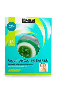 BEAUTY FORMULAS-Подушечки для глаз Beauty Formulas Огурец 12 шт-5012251008662-