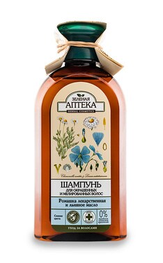 ЗЕЛЕНА АПТЕКА-Шампунь для волосся Зеленая Аптека Ромашка лікарська і льняна олія 350 мл-4823015904998-