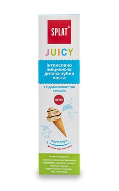 SPLAT-Зубная паста детская Splat Junior Juicy Укрепляющее мороженое с гидроксиапатитом 35 мл-7640168930226-