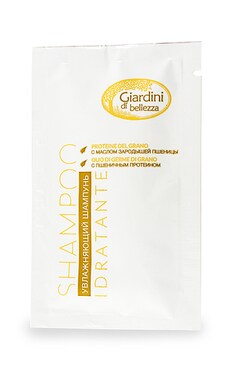 GIARDINI DI BELLEZZA-Шампунь для волос Giardini Di Bellezza Увлажняющий с маслом зародышей пшеницы и пшеничным Протеином 10 мл-8019653014892-