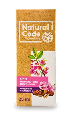 NATURAL CODE-Олія мигдальна Natural Code натуральна рослинна косметична 25 мл-4820174891213-