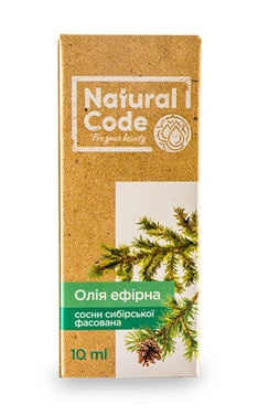 NATURAL CODE-Олія сосни сибірської ефірна Natural Code фасована 10 мл-4820174890940-
