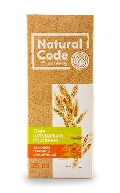 NATURAL CODE-Олія з зародків пшениці Natural Code натуральна рослинна косметична 25 мл-4820174891145-