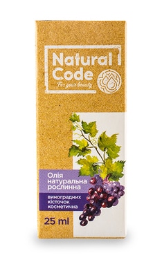 NATURAL CODE-Олія з виноградних кісточок Natural Code натуральна 25 мл-4820174891121-