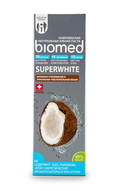 BIOMED-Зубна паста Biomed Superwhite Натуральна Дбайливе відбілювання 100 г-7640170370058-