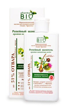 BIO PHARMA-Шампунь для волос Pharma Bio Laboratory Репейный Против выпадения волос 200 мл-4820074624096-