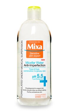 MIXA-Міцелярна вода для обличчя Mixa для комбінованої та жирної чутливої шкіри 400 мл-3600550932805-