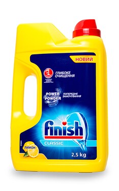 FINISH-Засіб для миття посуду в посудомийних машинах Finish Classic Power Powder Лимон безфосфатний порошкоподібний 2,5 кг-8594002681500-