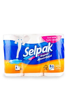 SELPAK-Рушник паперовий універсальний Selpak 6 шт-8690530015043-