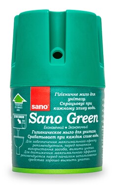 SANO-Блок для миття та дезінфекції унітазу Sano Green для зливного бачка 150 г-7290010935833-